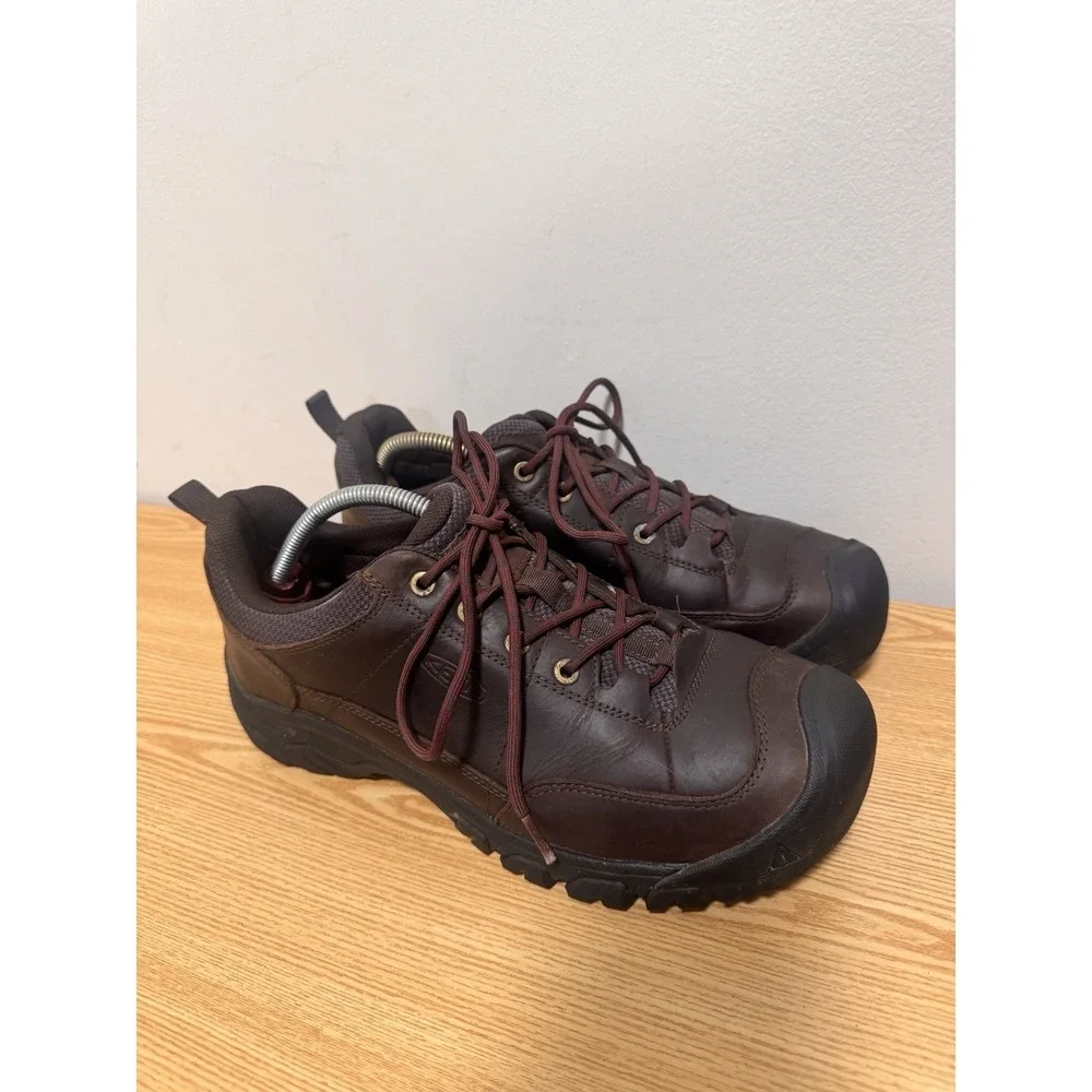 KEEN Targhee III Oxford Hiking Shoes Mens Sz 10.5 EU 44 Dark Brown Leather Trail
